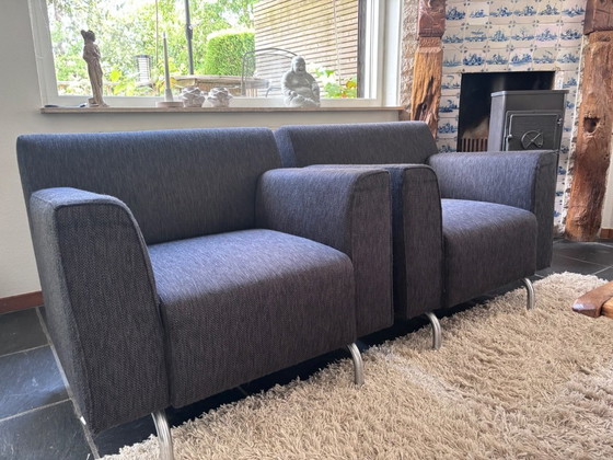 Système de canapé et 2 fauteuils Pode de Leolux – Metal, Textile (photo 3 of 5)