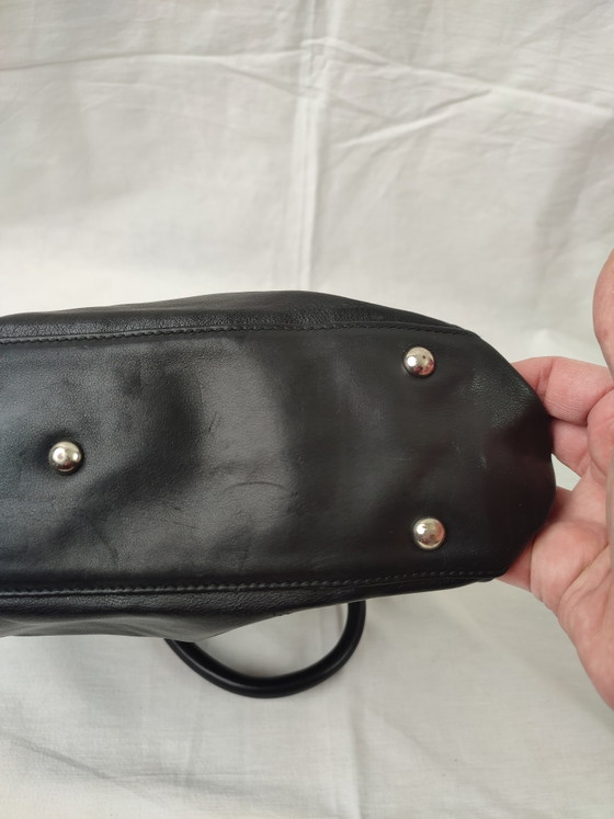 Furla Made In Italy Handbag Shoulder Bag Black Leather Timeless Beautiful (photo 13 of 15)