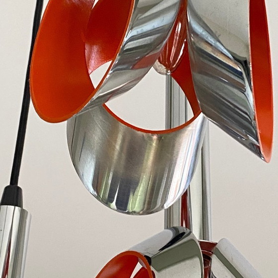 Image 1 of Suspension cascade en acier inox lustre 1970 Raak 