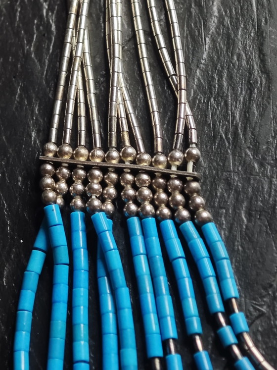Inheemse Amerikaanse Ketting – Navajo, Decoratieve objecten, Steen, Zilver (photo 5 of 12)
