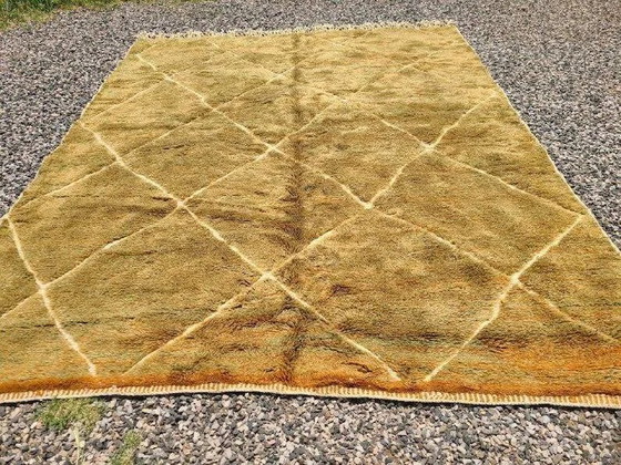 Grande tappeto Mrirt marocchino ocra e senape 350x300 cm – motivo a rombi – Tappeti, Lana, Cotone, Bohemian (photo 13 of 14)