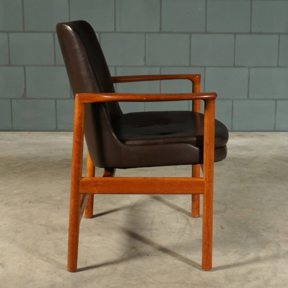 Fauteuils vintage – Ib Kofod Larsen – Fröscher – 1960 – Leather, Wood (photo 3 of 16)