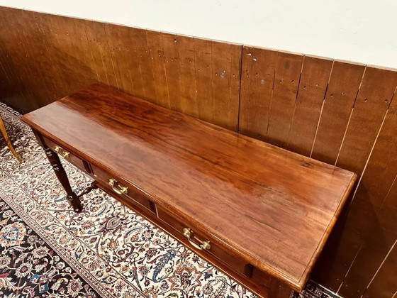 Klassiek Engelse Bijzettafel Bureau, Messing, Chesterfield (foto 15 van 16)
