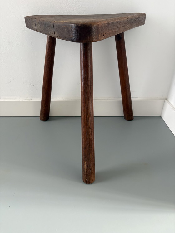 Image 1 of Tabouret vintage en chêne