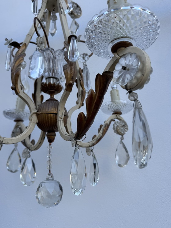 Lampadario in cristallo e ferro battuto con pendenti 1900 – Iron, Crystal (photo 10 of 15)