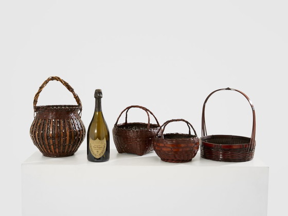 Image 1 of Set di cestini di bambù Ikebana Maeda Chikubōsai periodo Meiji 