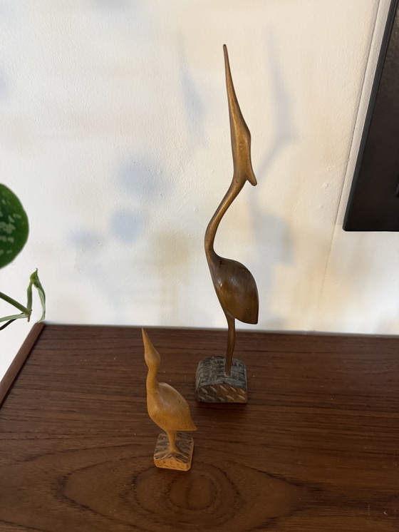 Image 1 of Set of 2 vintage teak cranes '60