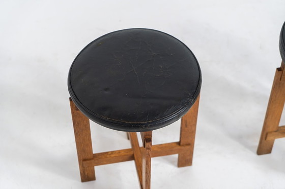 Image 1 of Sehr seltenes Hockerset von Uno & Östen Kristiansson für Luxus Vittsjö (Schweden, 1950er Jahre).