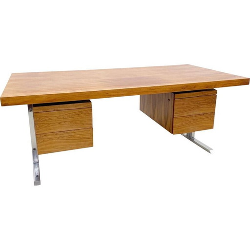 Scrivania vintage in legno, Italia anni '70