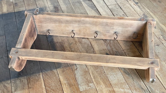Mensola vintage con 5 ganci, in legno grezzo – Scaffali a muro, Metal (photo 26 of 33)