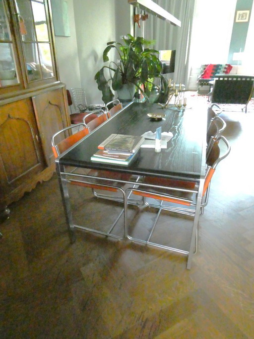 6x chaises SE18 et 1x table TE23 par Batialle/Ibens pour Spectrum