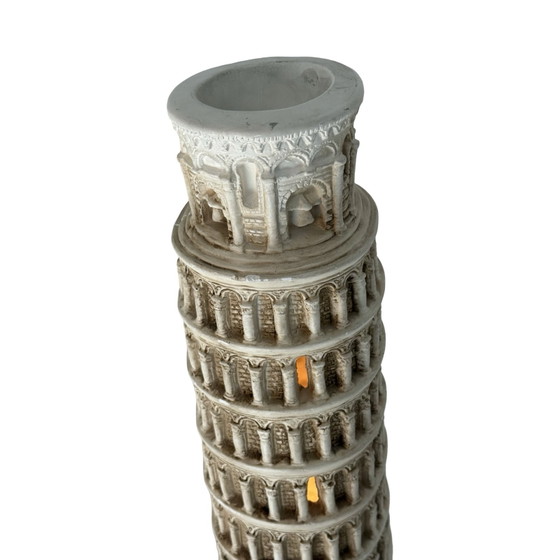 Image 1 of Vintage - Ceramic - Table lamp in the shape of the leaning tower of Pisa - Ca. 1980’s
