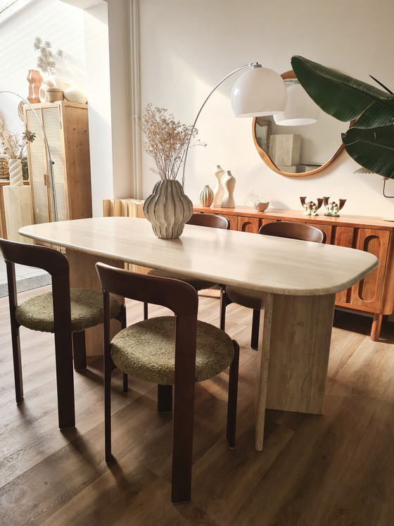 Image 1 of Traventine dining table