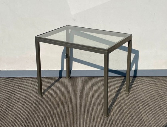 Image 1 of Table basse acier brossé. Vintage 70s