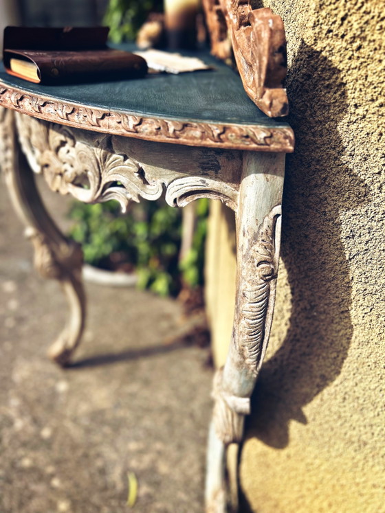 Gepatineerde antieke Console – Hout (photo 7 of 13)