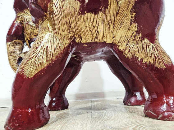 Taburete auxiliar de elefante antiguo, siglo XIX (photo 14 of 15)