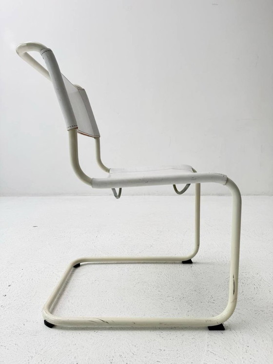 Image 1 of Set van 5 Thonet S33 volledig witte cantileverstoelen van Mart Stam, 1926