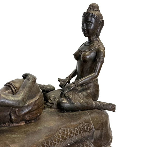 Zware Khmer Vishnu Beeld (12.2 kg) – Beeldhouwkunst, Brass (photo 8 of 19)