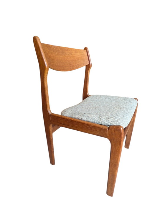 Image 1 of Ensemble vintage de 6 chaises de salle à manger danoises en teck