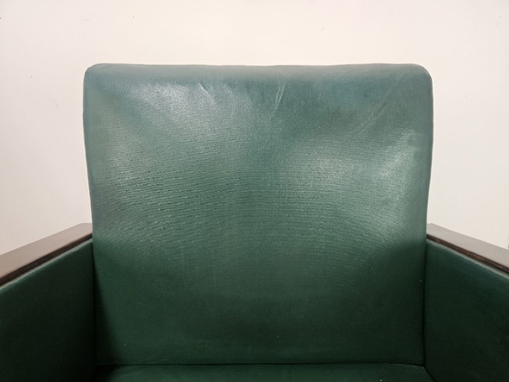 Coppia di poltrone Art Déco in noce e pelle verde, 1940 – Wood (photo 7 of 21)