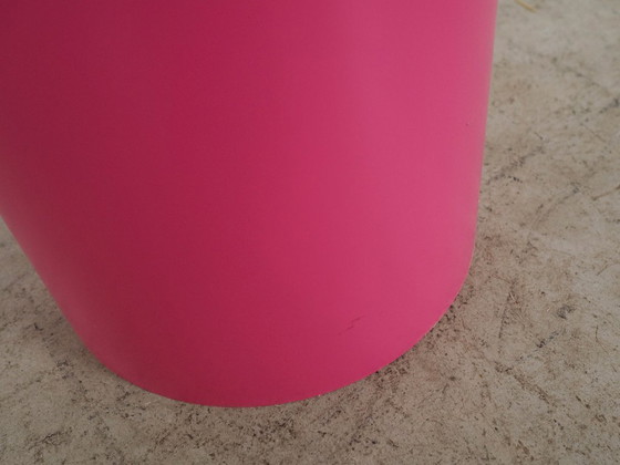 Image 1 of Lipstick mirror, pink, Italian design, 1970s, designer: Rodolfo Bonetto