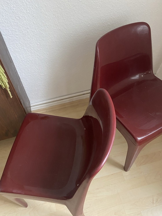 Sedie Space Age rosse S&H Design – Schröder & Henzelmann, Sedie da pranzo, Plastica (photo 3 of 6)