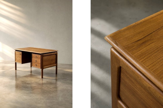 Vintage Mid-Century Danish Modern Teak Desk by Arne Vodder for GV Møbler, 1960s – Wood (photo 5 of 19)