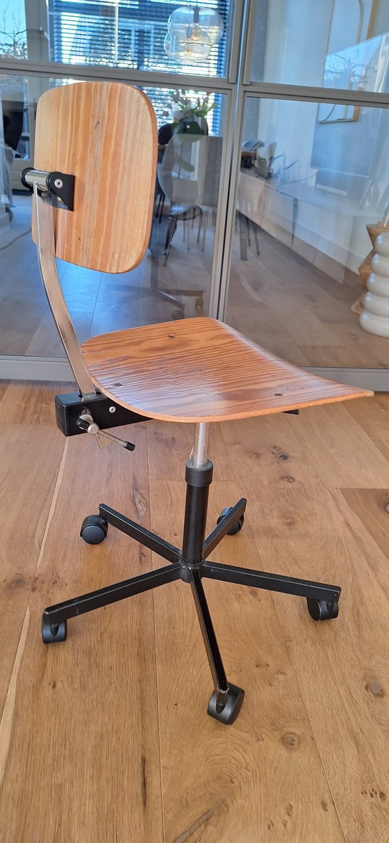 Image 1 of Vintage Jørgen Rasmussen Rabami Stole, Kevi Desk Chair, Danish Modern Task Chair, Made in Denmark, Bent Plywood Office Chair