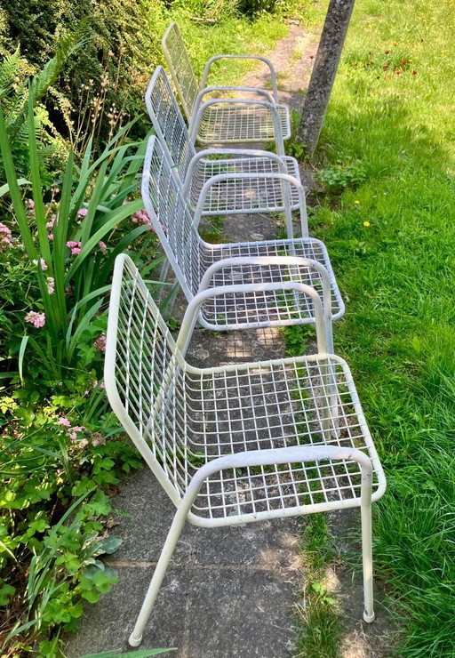 Set van 4 EMU RIO draadstalen tuinstoelen