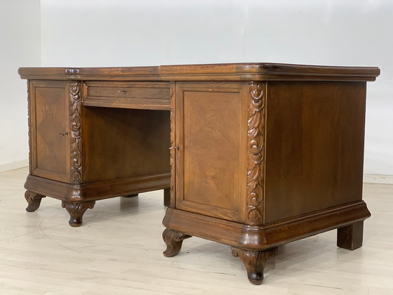 Image 1 of Wilhelminian style writing table desk around 1900