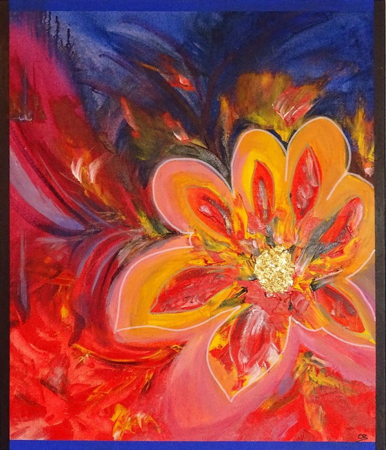 8 Pinturas florales abstractas, CB, Pinturas y dibujos, Lienzo, Otro, Rojo (foto 2 de 12)