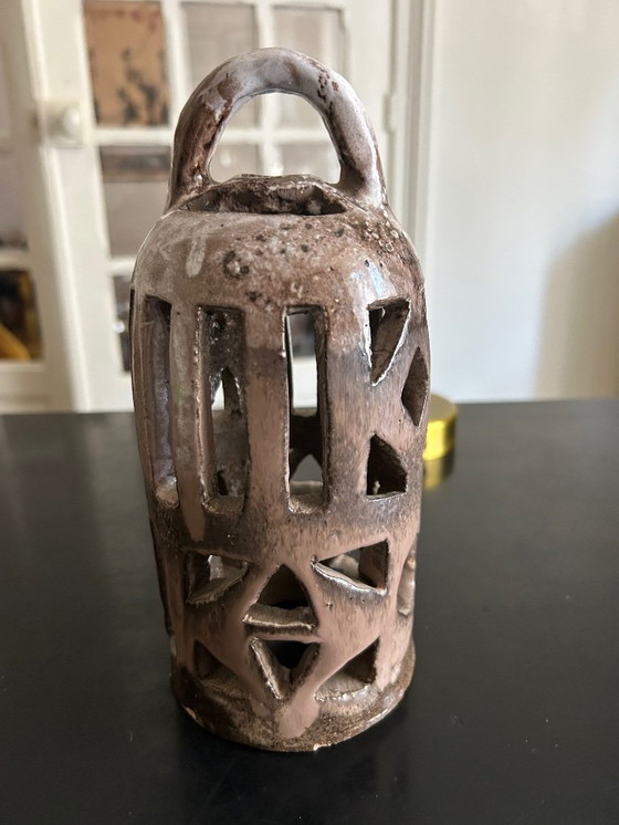 Image 1 of lampe en céramique ajourée 1970