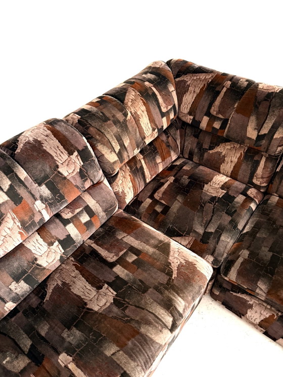 Canapé modulaire 4 pièces vintage des années 80 – Canapés modulables, Bois, Textile (photo 8 of 13)