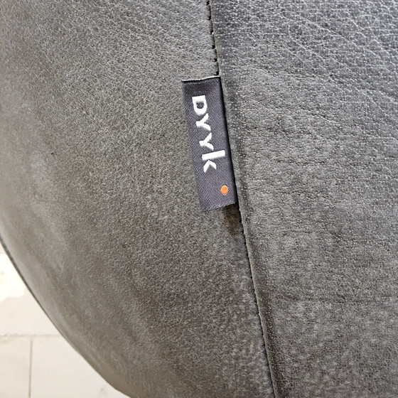 Image 1 of Poltrona girevole in pelle grigia Specter di DYYK (quasi nuova) Struttura in acciaio inossidabile (design olandese)