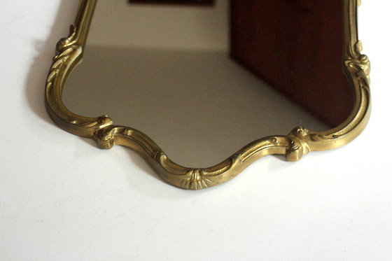 Image 1 of Wardrobe mirror - Wall mirror - Brass frame - Vintage
