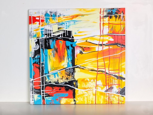 Original Kim Dieu acrylic painting, modern wall art, Inspire Art, 85x85