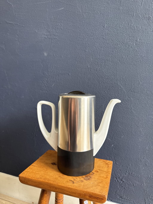 art deco theepot in wit Beiers porselein BAUSHER WEIDEN