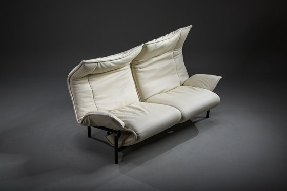 Image 1 of Vintage Cassina Veranda Reclining Sofa in Cream Leather, 1980s