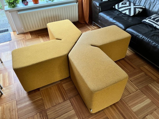Set mit 2 Balma Plus Design-Poufs – Ockergelb – Modular