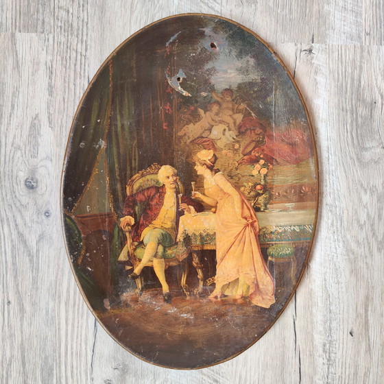 Image 1 of 2 dipinti su lastre di metallo