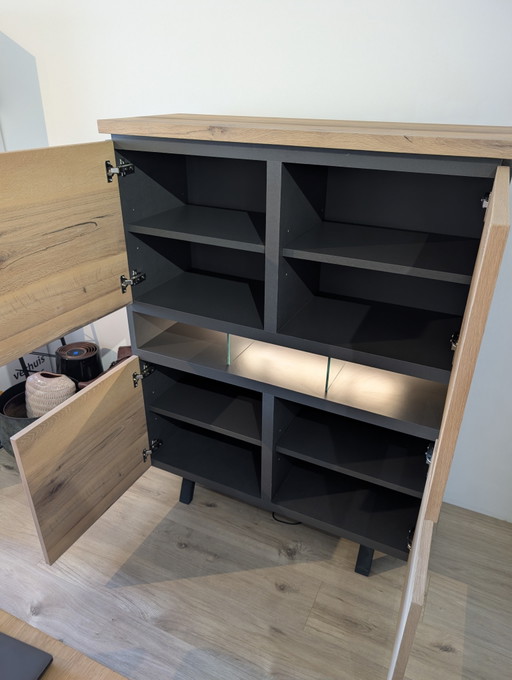 Xooon highboard with lighting – high boards, Glass, Wood (photo 2 of 5)