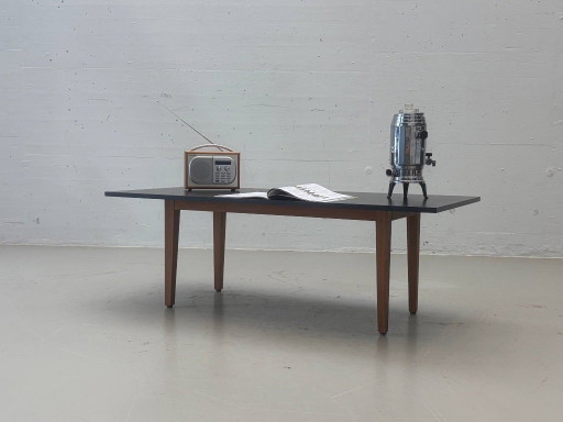 Table de salle à manger moderne de style mid-century, structure en frêne noir et bois – eettafels, Wood (photo 2 of 12)