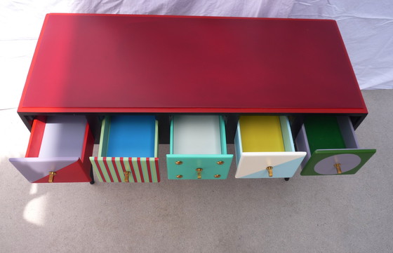 Image 1 of Vintage minicommode met 5 laden