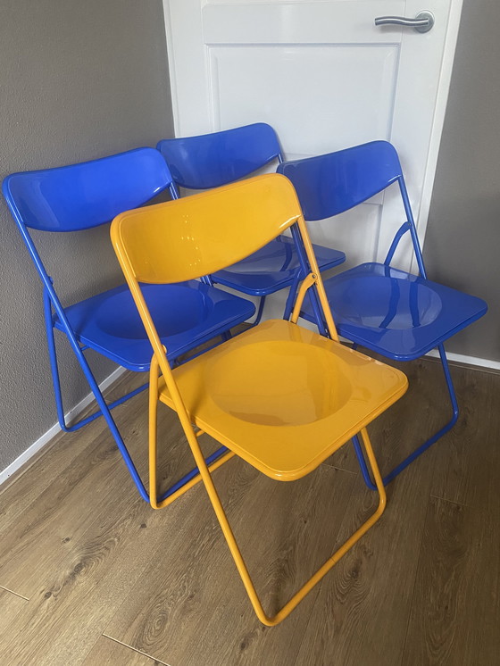 Image 1 of 4 vintage IKEA klapstoelen Niels Gammelgaard