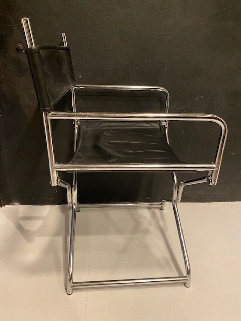 Poltrona Sedia Sgabello a Forbice Postmoderno Figaro di Ikea anni '80 – Sedie pieghevoli, Pelle, Metallo (photo 8 of 9)