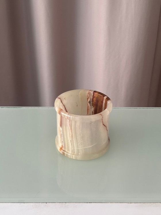 Vintage Onyx Cachepot / Pennenhouder – Decoratieve objecten, Stone (photo 3 of 7)