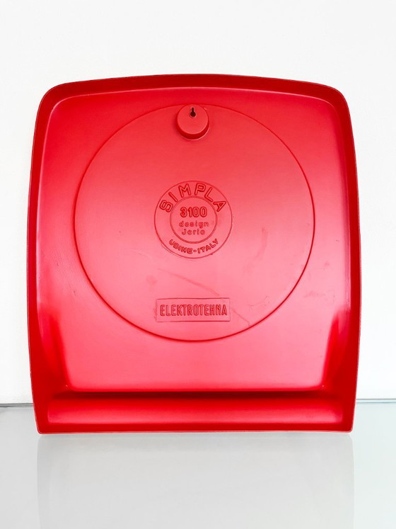 Image 1 of Vintage Italiaanse rode Jorio space age wandspiegel