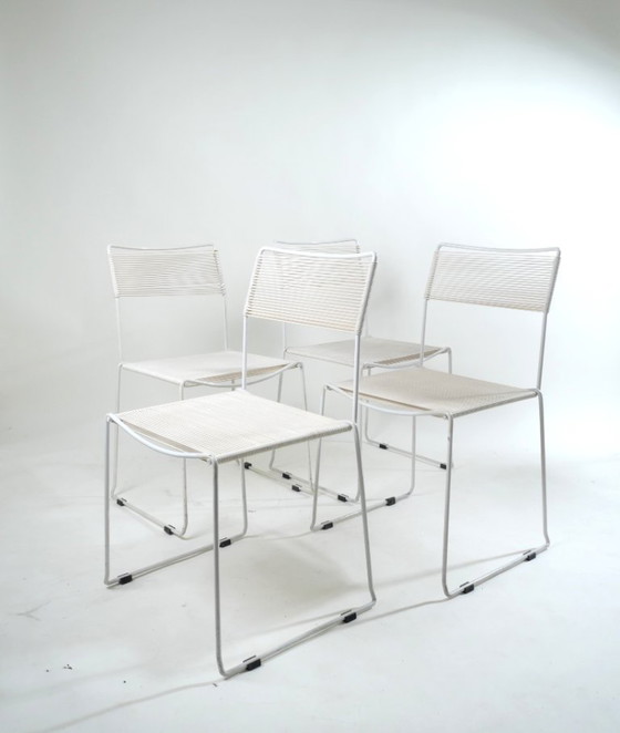 Image 1 of Ensemble de 4 chaises Jodi 'spaghetti' par Sintesi, Italie, années 80