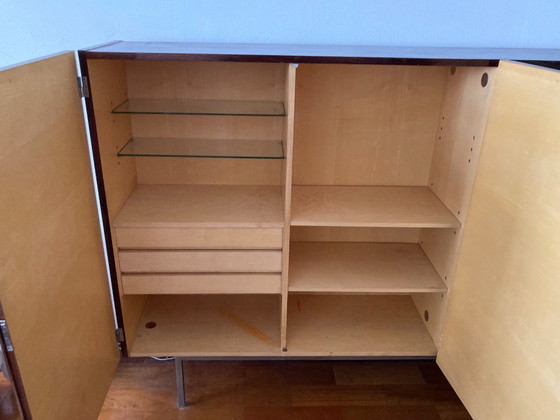 Image 1 of Armario de pared de madera de palisandro con base de acero de Bornhold.