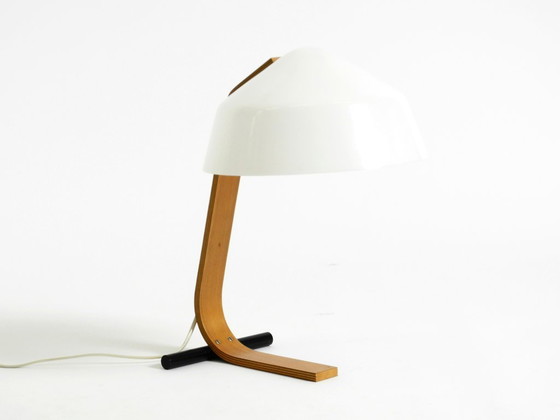 Image 1 of Lampada da tavolo originale Space Age anni '60 in compensato con paralume in plastica di Temde